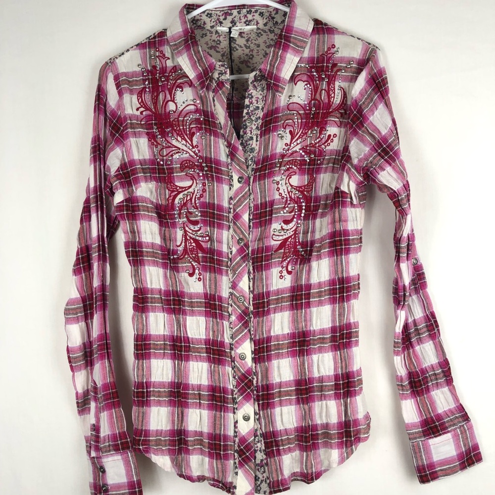 Miss Me embellished Western style top